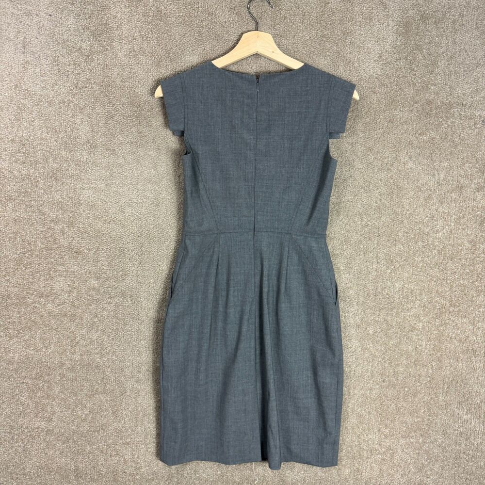 J. Crew Resume Sheath Dress Size 0P Gray Heather Cap Sleeve Stretch Wool Blend - Picture 12 of 13
